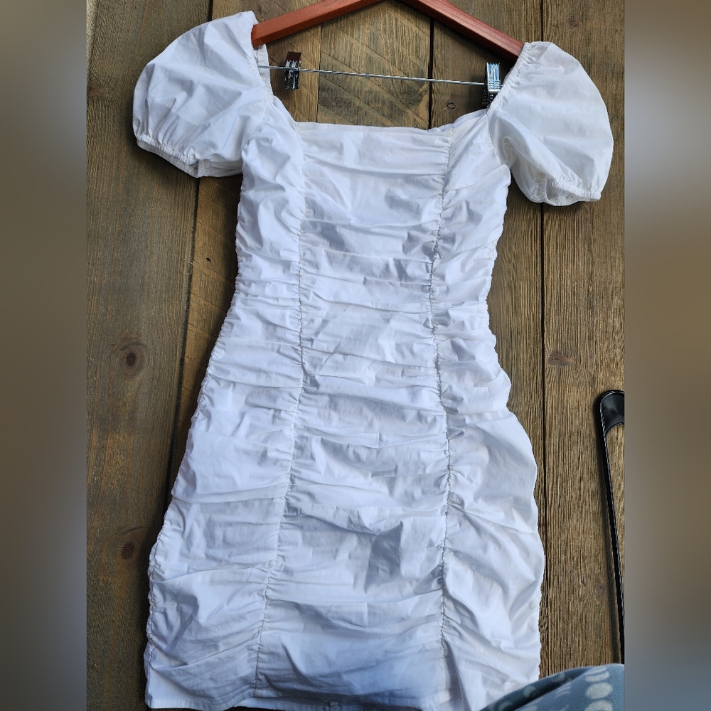 Superdown White Ruched Mini Dress - Picture 9 of 14